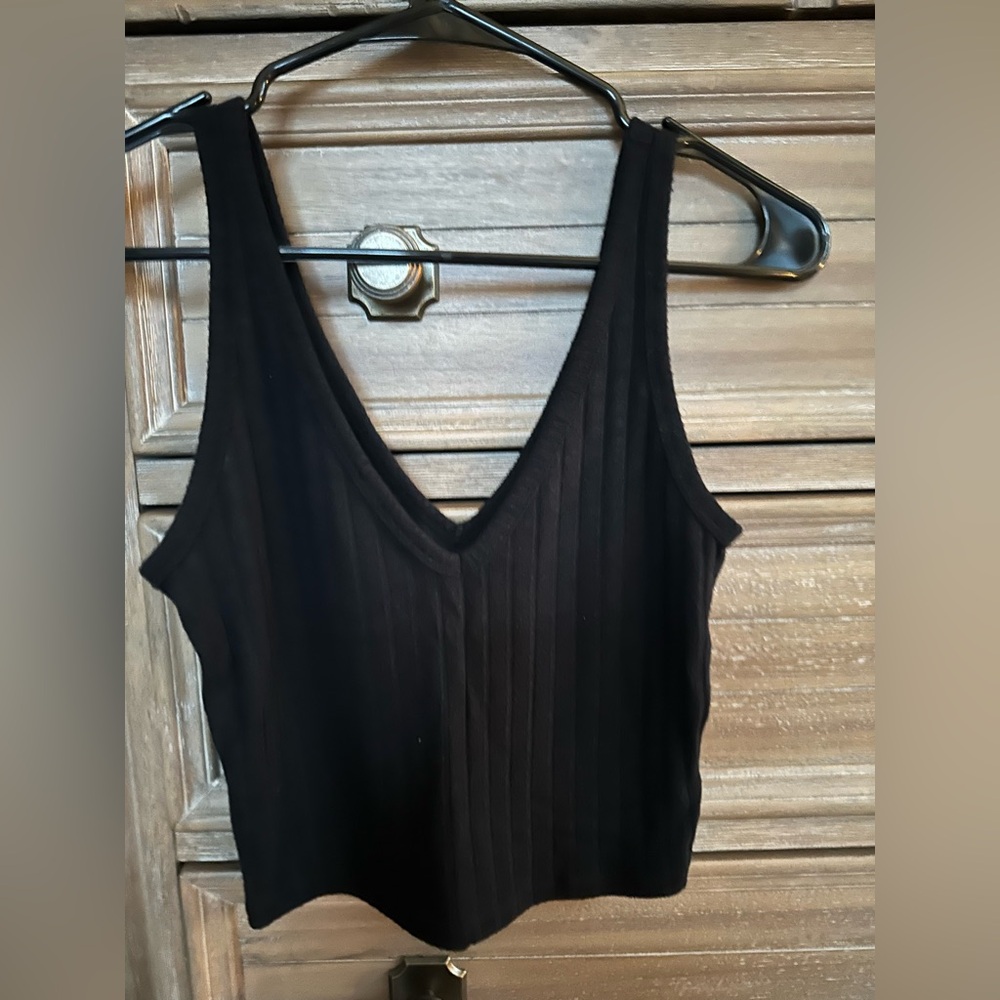 Abercrombie & Fitch Black Ribbed Tank Top